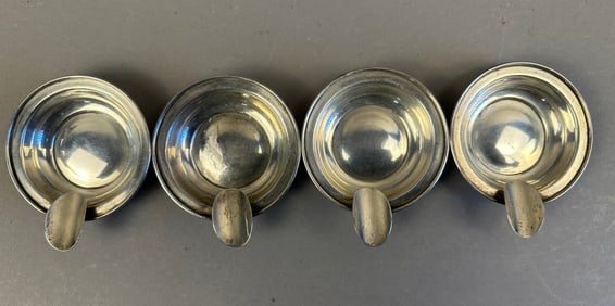 4 Antique Matching Sterling Ash Tray Set 66 Grams
