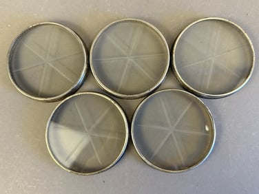 Antique Matching Set 5 Sterling Glass Coaster 146 Grams