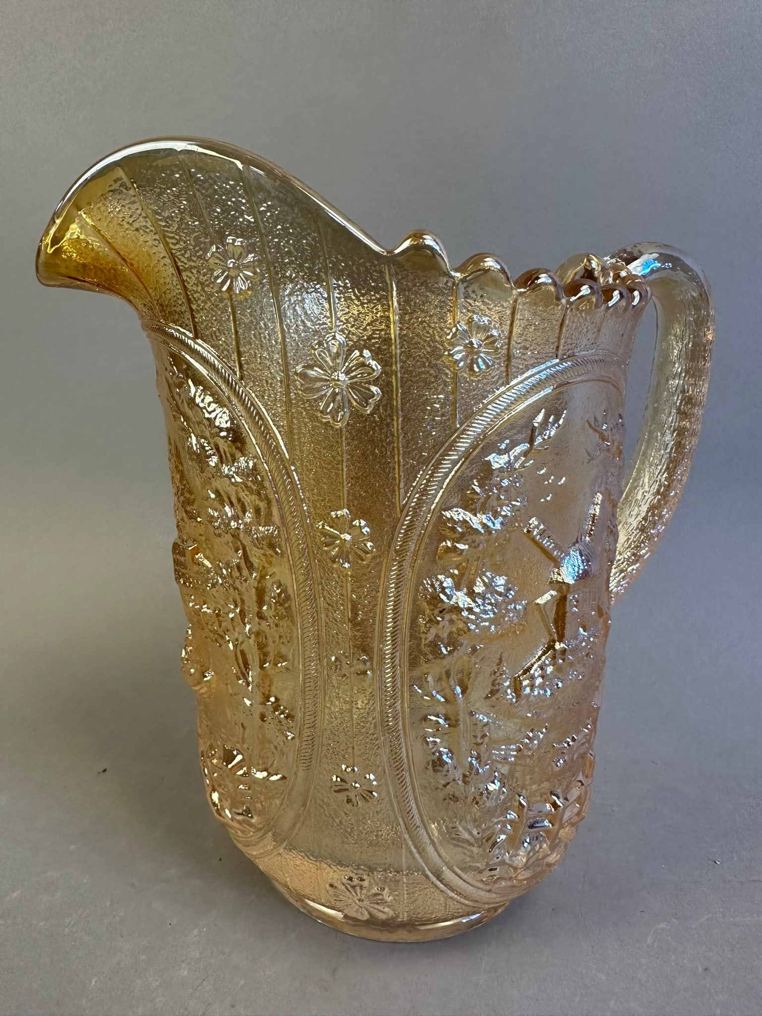 Imperial Carnival Glass Marigold Windmill Pitcher (1 of 17)