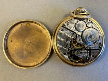 10K Rolled Gold Plated Elgin 15 Jewel Pocket Watch