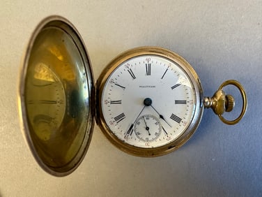 Antique Waltham 15 Jewels Mens Gold Pocket Watch