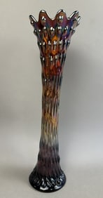 Fenton Art Glass April Showers Amethyst Carnival Vase