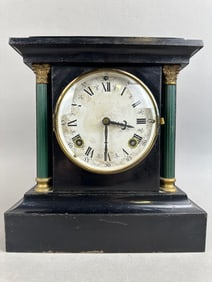 Antique Ansonia Clock Co Columns Steel Case Mantel