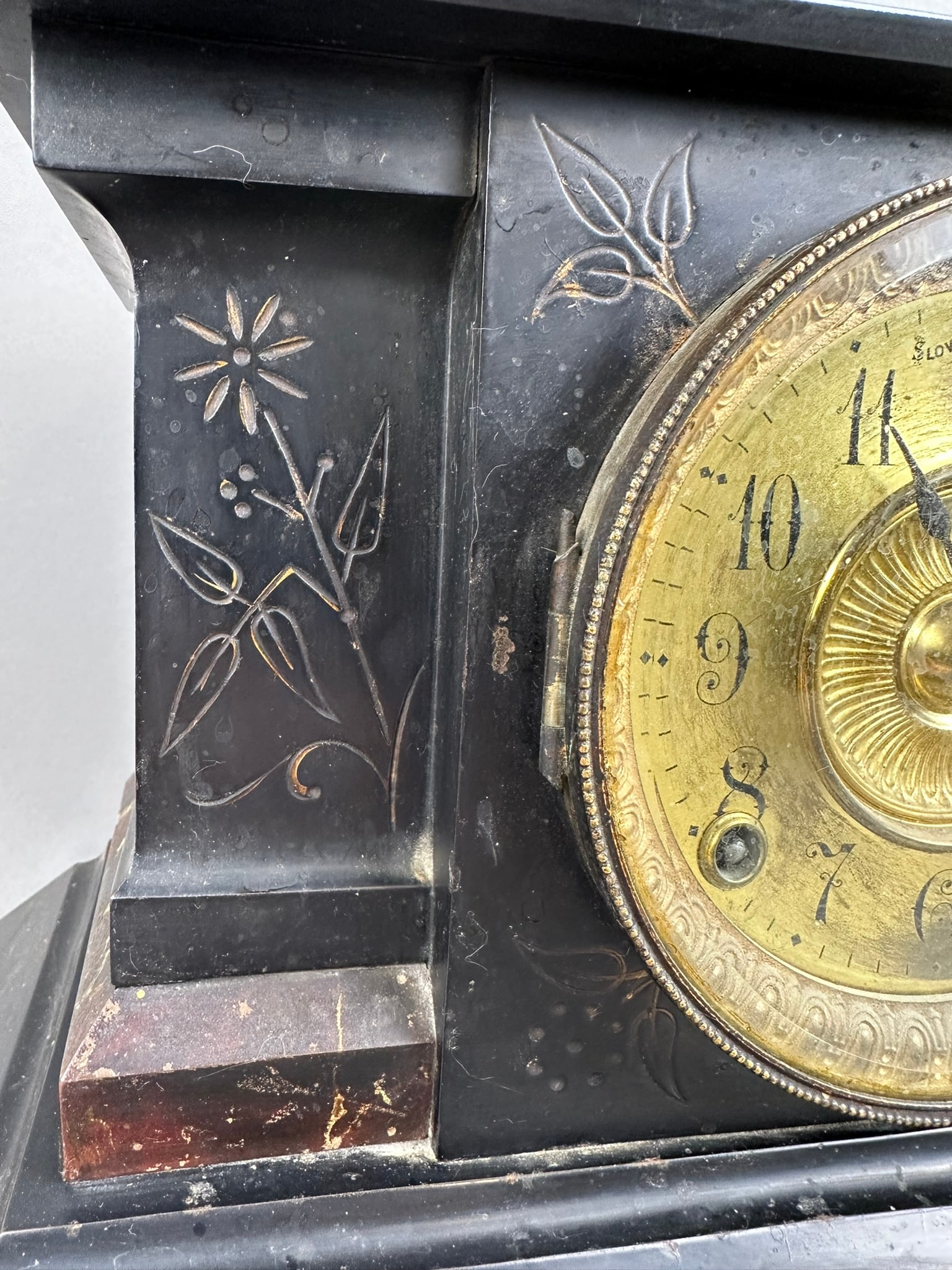 Antique Ansonia Clock Co Decorated Iron Case Mantel (1 of 18)