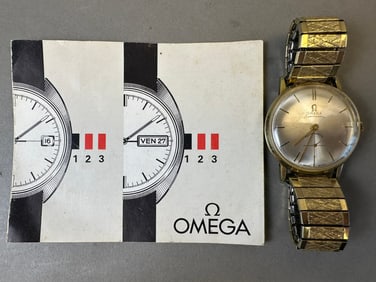 Vintage 18K Omega Seamaster Mens Wrist Watch Papers