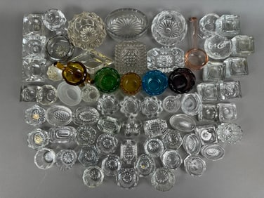 65 Early America Pressed Pattern Glass Salt Dips