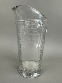 1930's Hoosier Glass One Quart Measuring Pitcher
