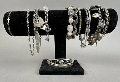 13 Vintage Sterling Silver Charm Braclets 180 Grams