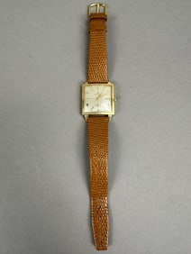 MCM Square Face Hamilton 14K Yellow Gold Mens Watch