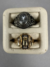 Vintage Pair 10K Yellow Gold Ladies Rings 10.1 Grams