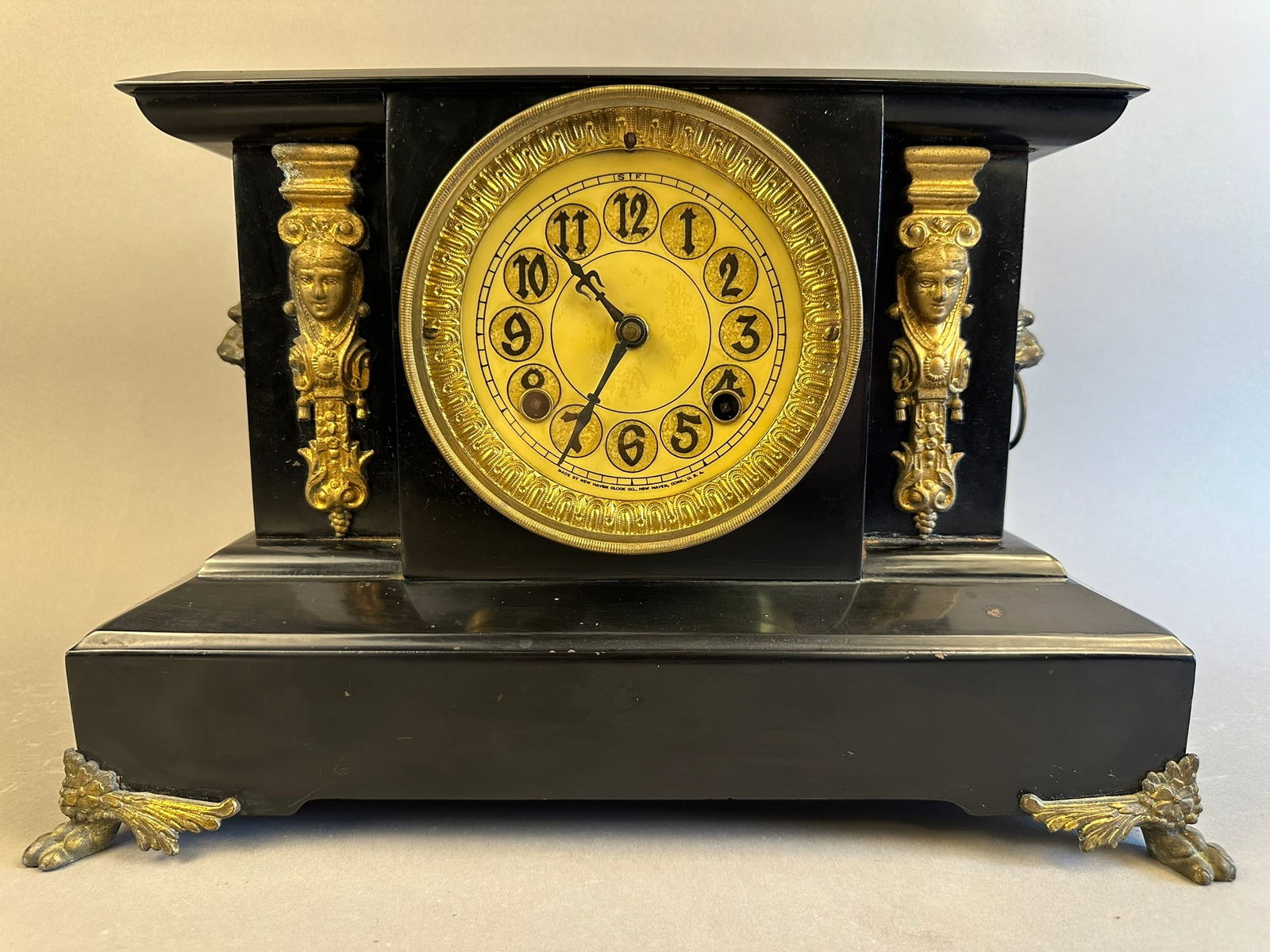 Antique New Haven Clock Egyptian Motif Mantel Clock (1 of 18)