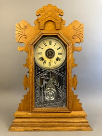 Eastlake Ansonia Oak Gingerbread Mantel Clock