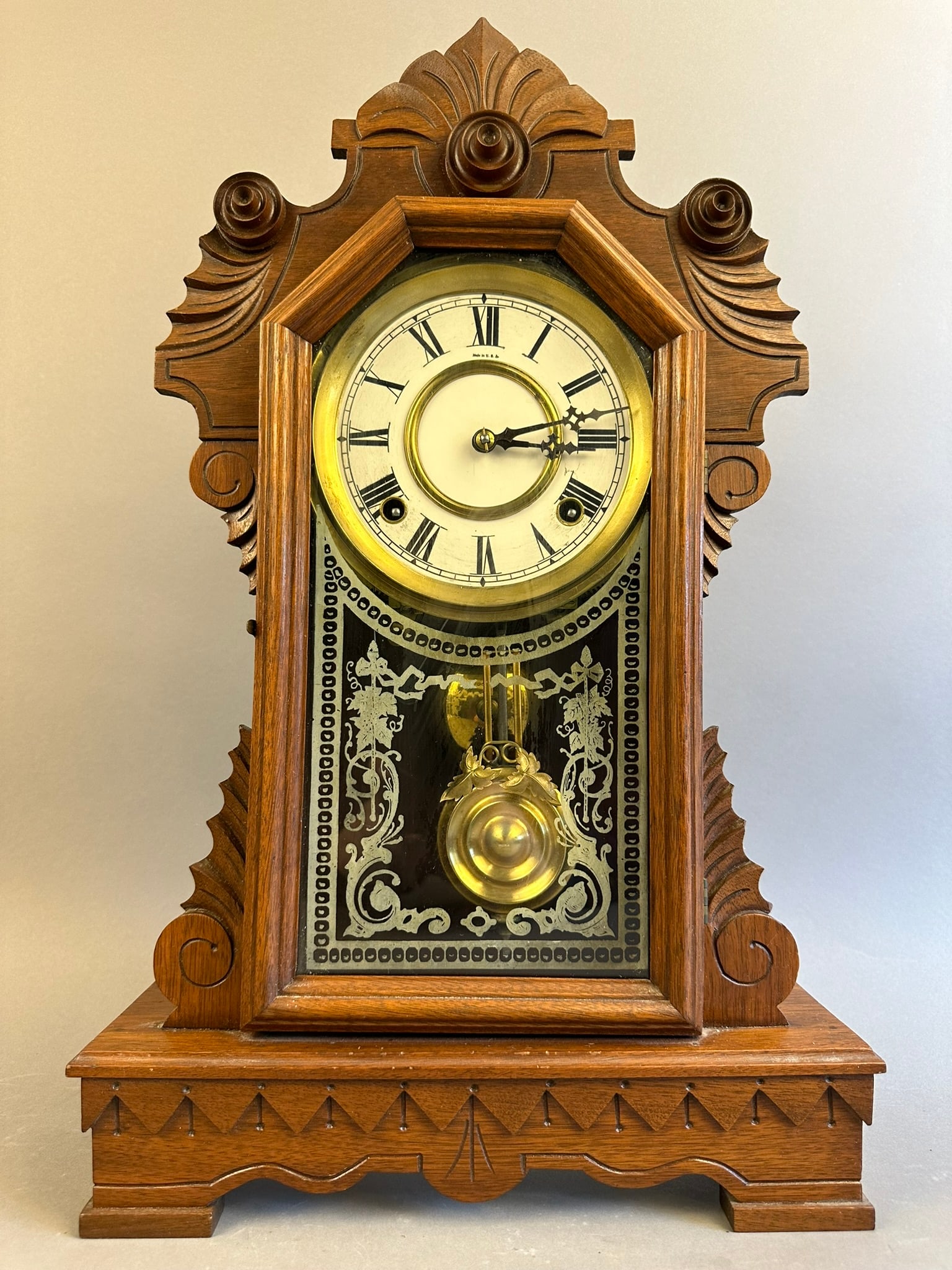 Antique Eastlake Victorian Walnut Mantel  Clock (1 of 14)