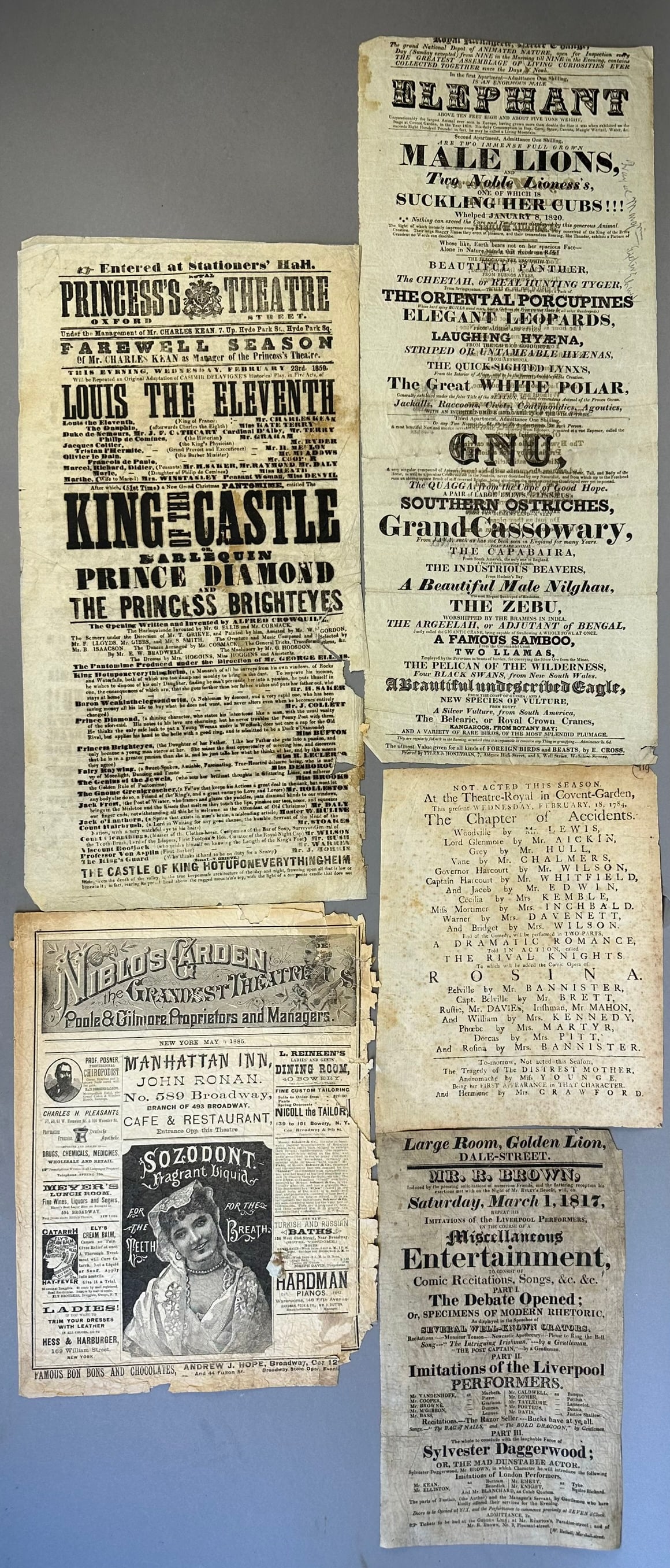Princess Theatre Playbill Dated 1859 King Castle (1 of 18)