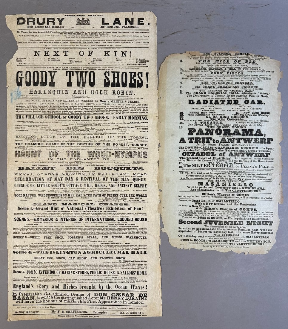 Drury Lane Royal 1850s Playbill Goody Two Shoes (1 of 13)