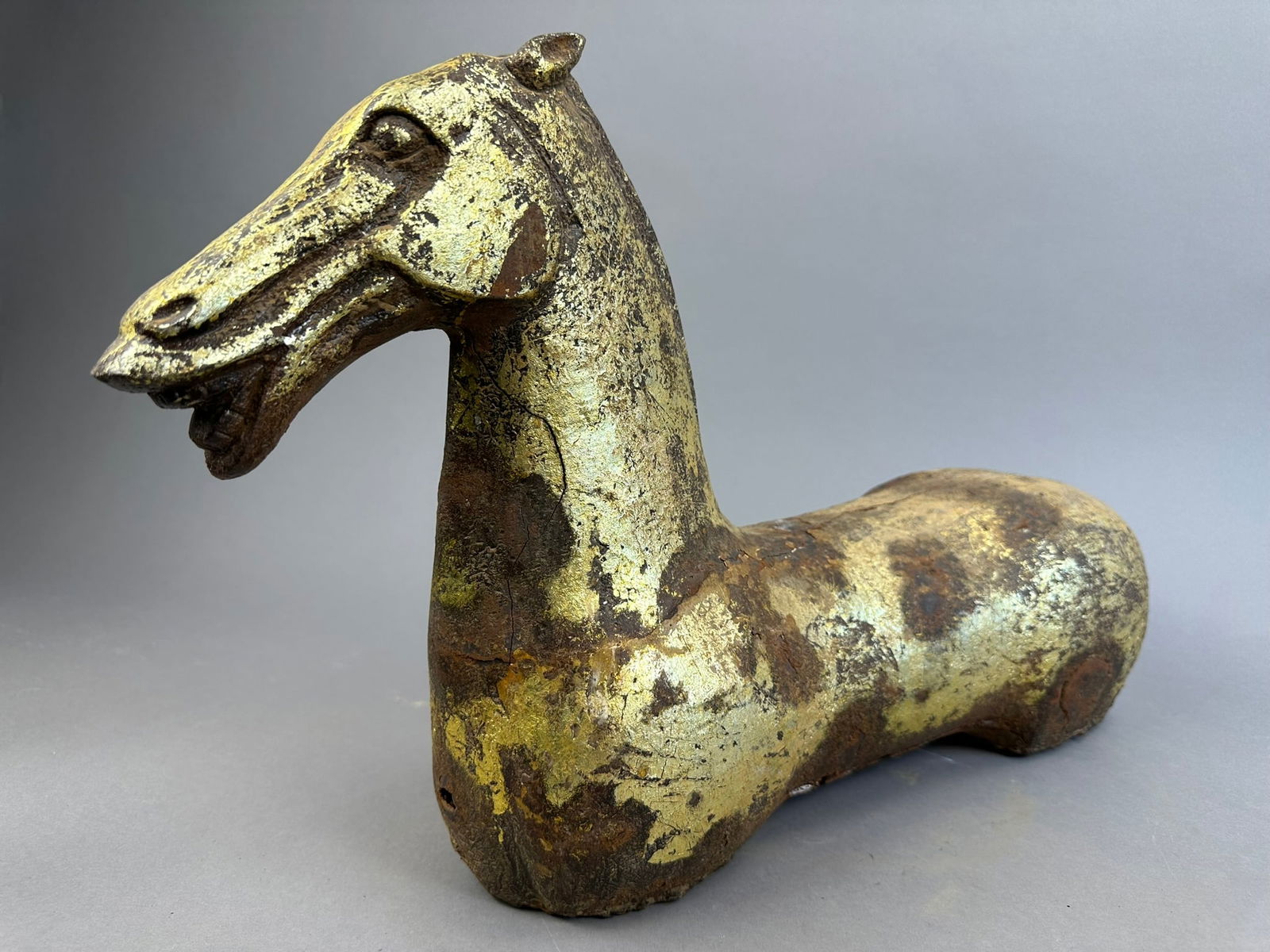 19th Century Han Dynasty Style Gold Gilt Iron Horse (1 of 12)