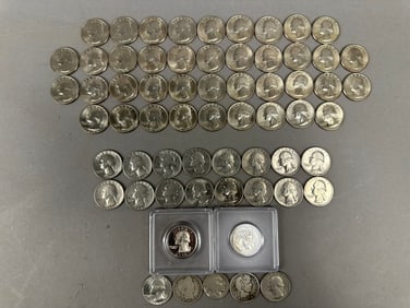 58 US Quarter Coins 1900-1991 Silver
