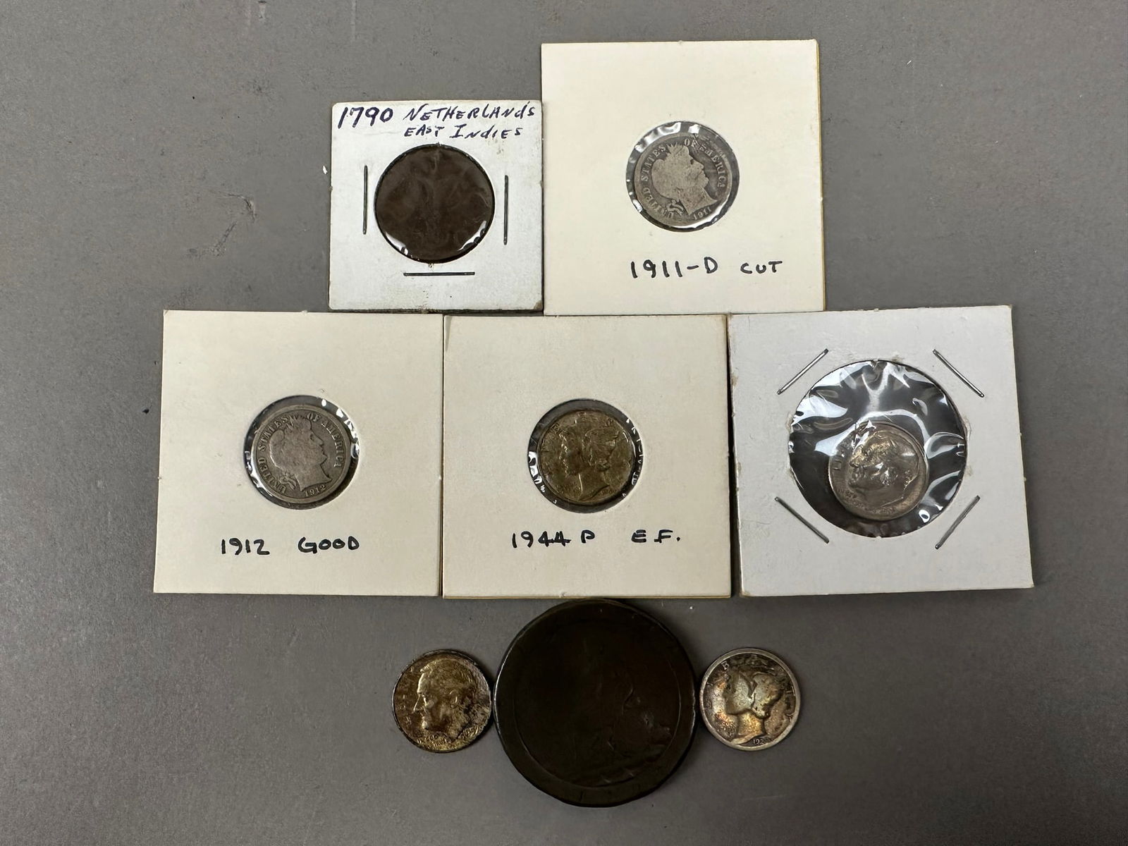 8 Early Antique Silver Barber Dimes Coins Lot (1 of 15)