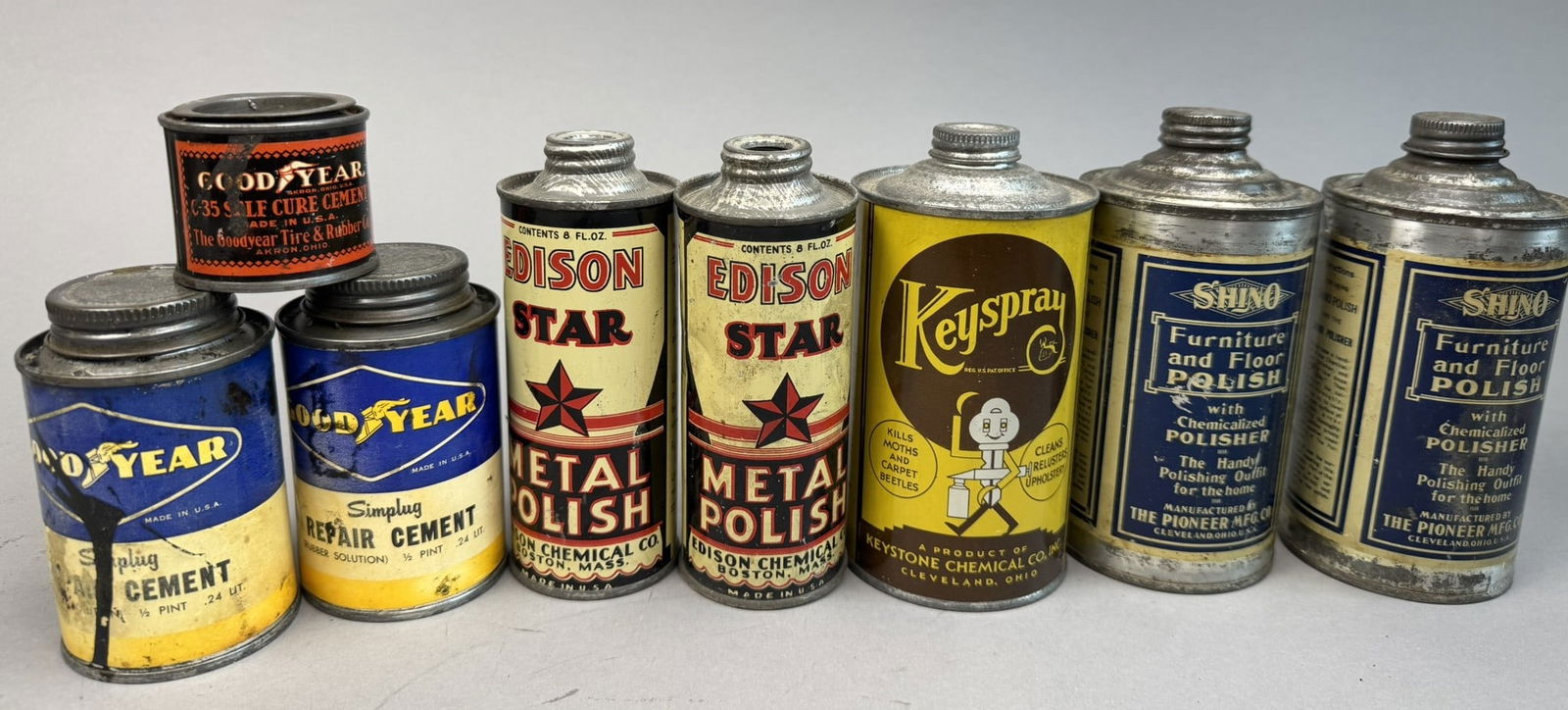 Lot 8 Original 20s-40s Automotive Cone Top Cans (1 of 12)