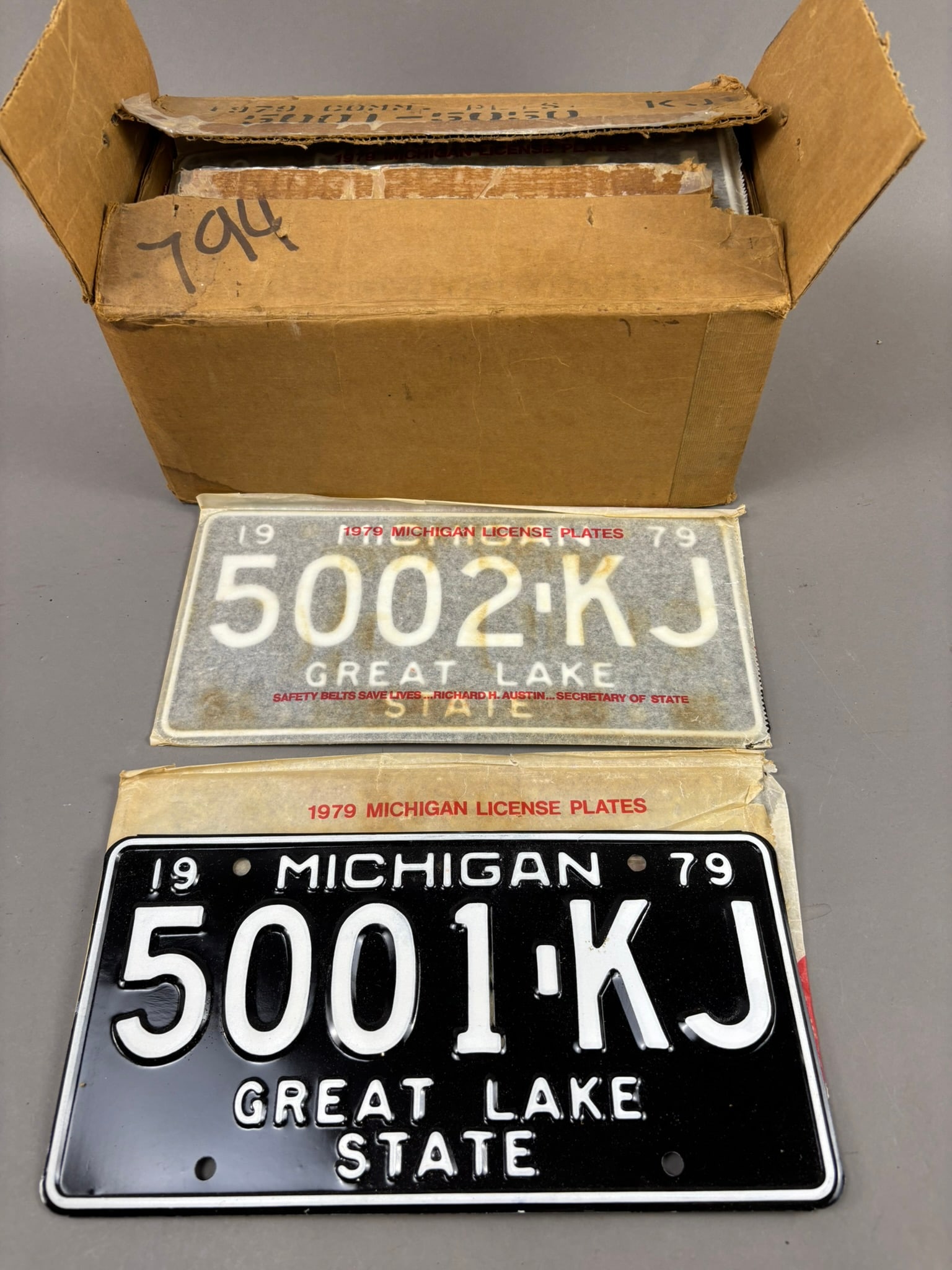 Box 50 NOS 1979 Michigan License Plate Run of 50 (1 of 7)