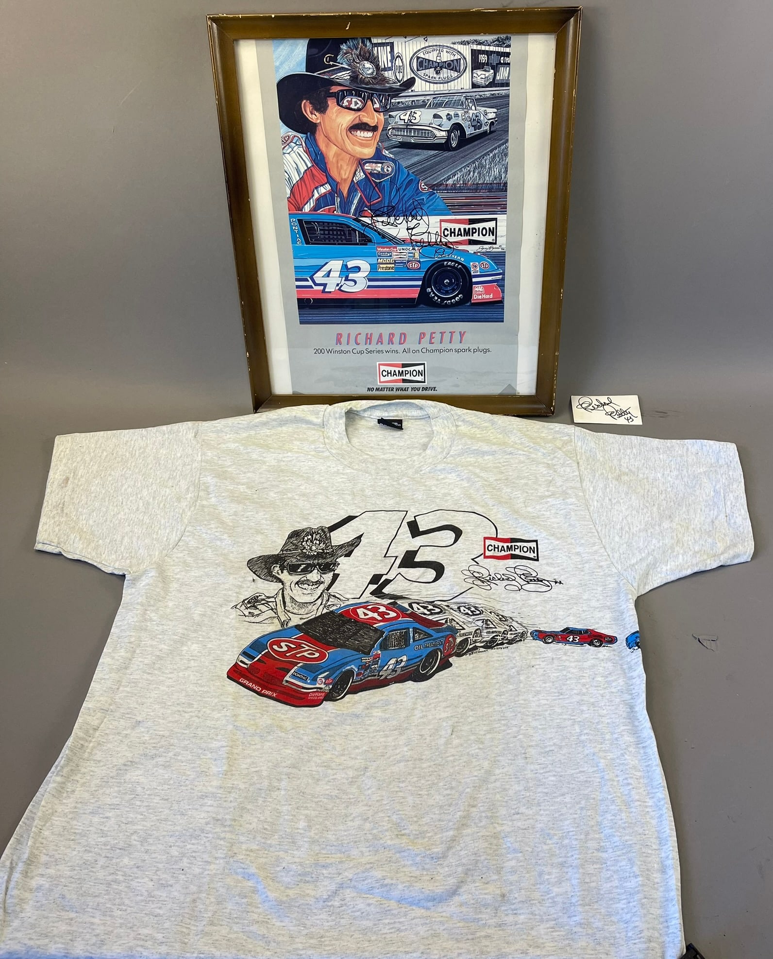 3 Piece Richard Petty Autographed Lot Poster Shirt (1 of 11)
