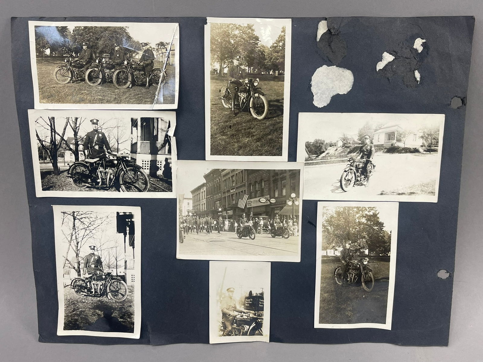 12 1940s Detroit Police Indian Motorcycle Photos (1 of 17)