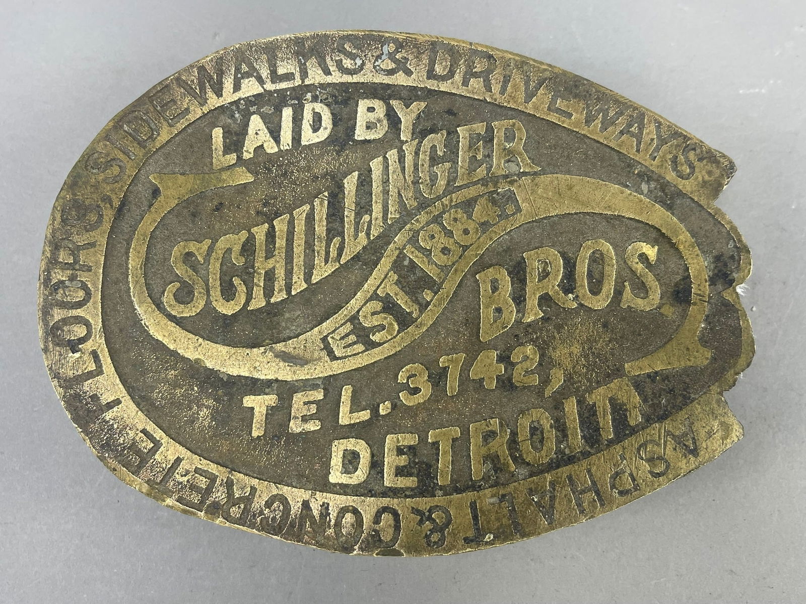 1920s Brass Schillinger Advertising Trivet Detroit (1 of 7)