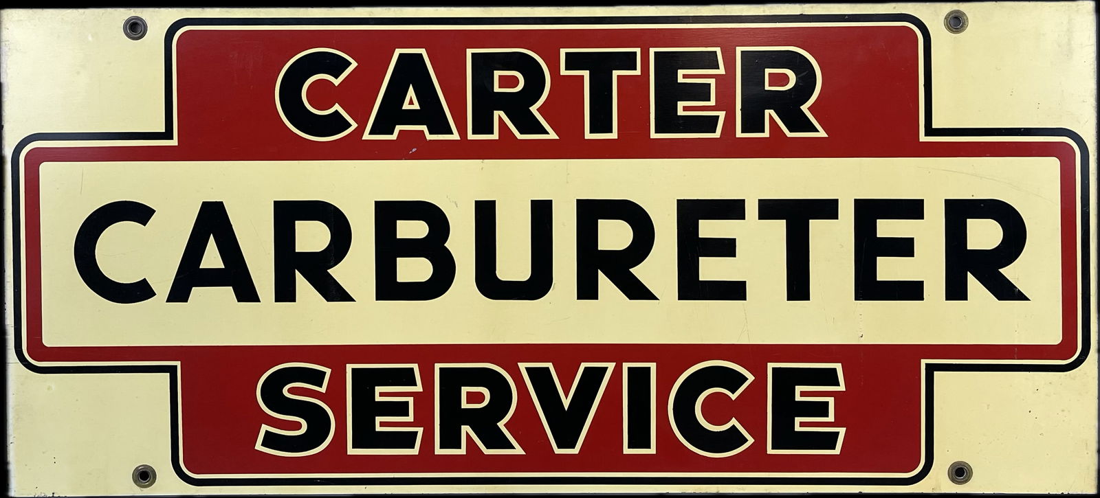 1930s Carter Carbureter Service Painted DSM Sign (1 of 10)