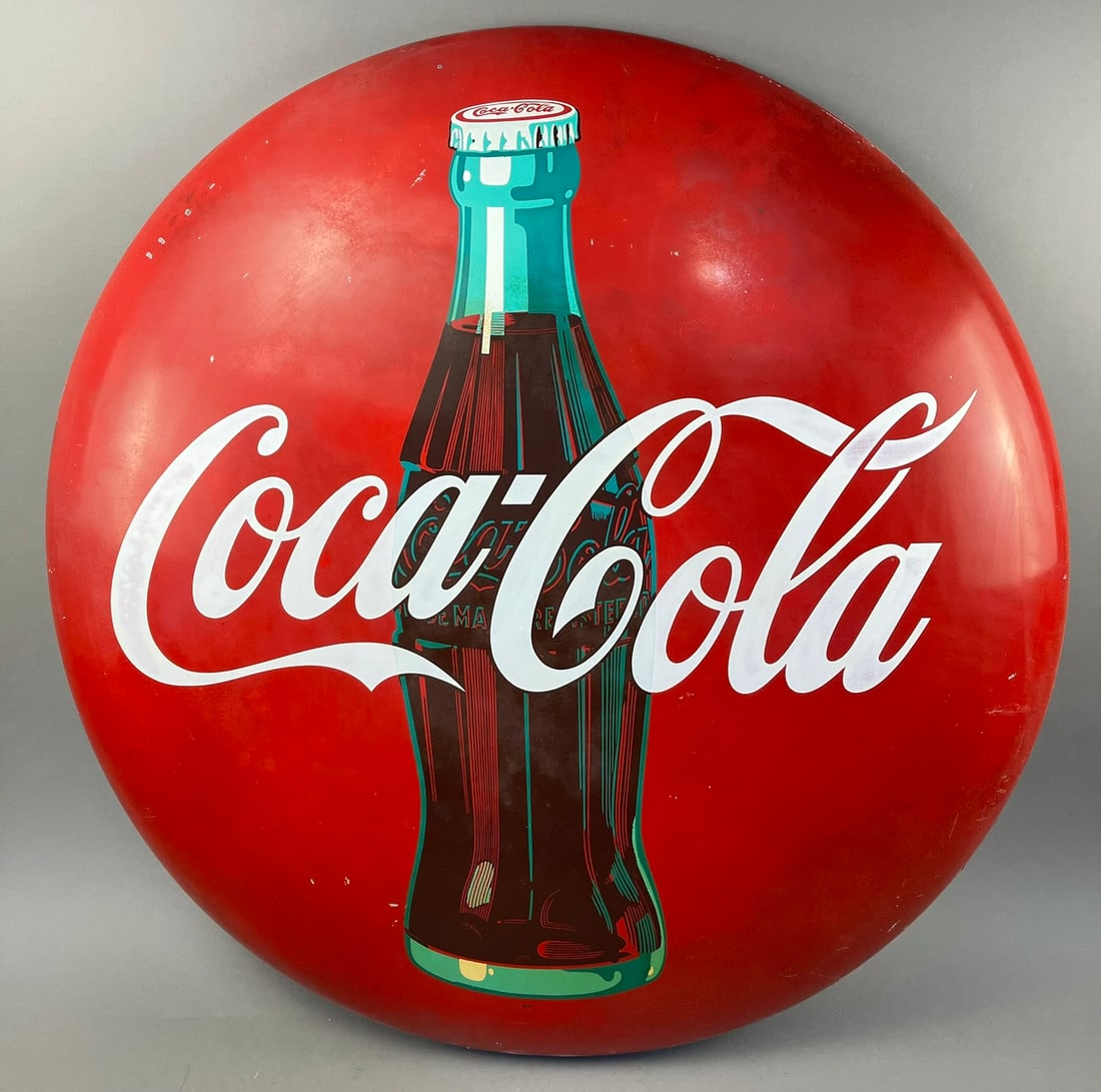 Original 36" AM 32 Coca Cola Button Sign (1 of 9)