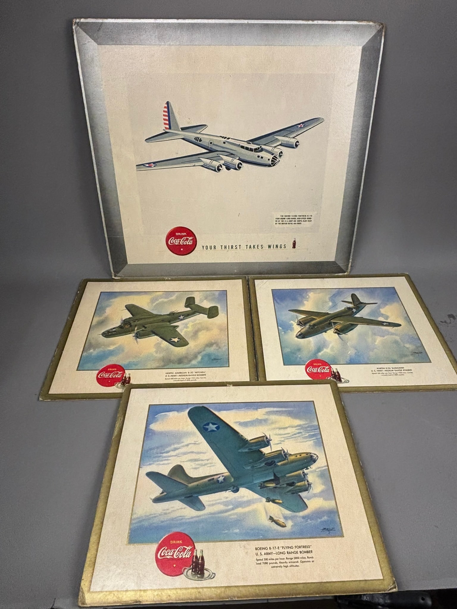 4 WWII Era US Aircraft Coca Cola Advertising Signs (1 of 14)