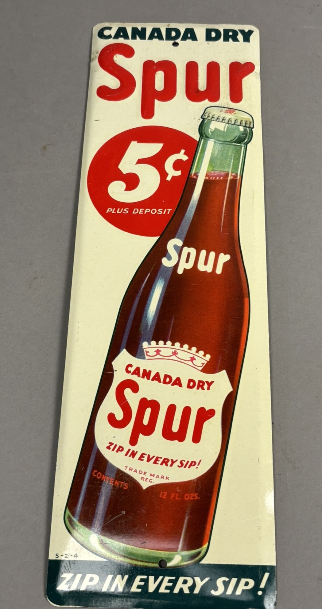 Canada Dry Spur 1950s Tin Metal Door Push Sign (1 of 8)