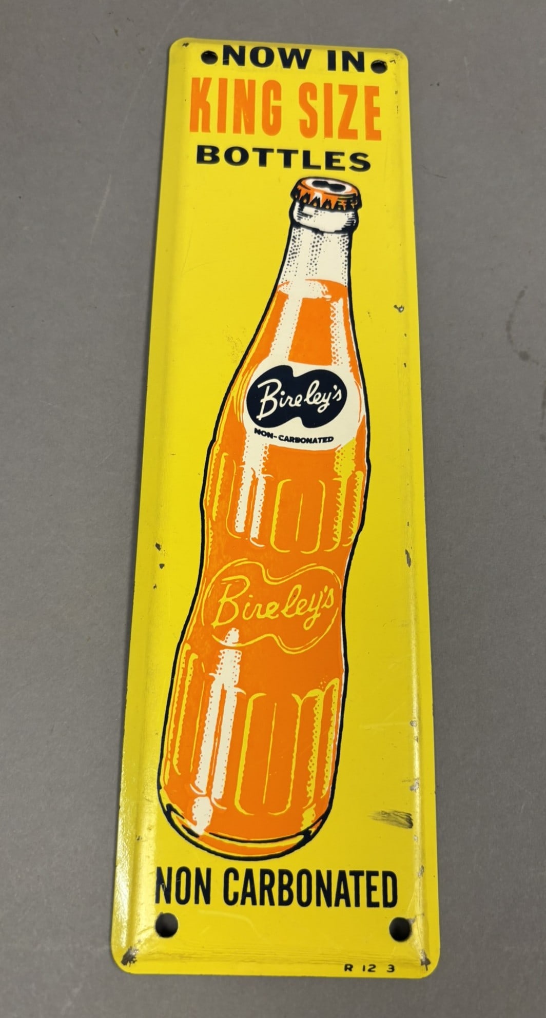 Bireley's Original Tin Metal Soda Pop Door Push Sign: Great original lot - see all photos.