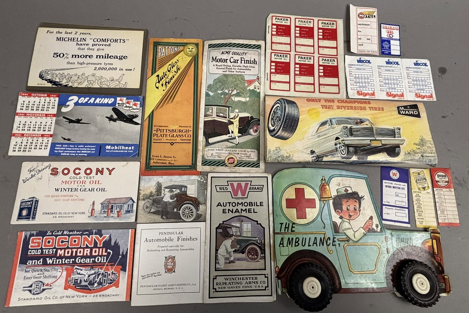 Lot 18 20s 30s Socony Michelin Blotter & Pamphlets: Great original assorted lot of ephemera as shown.