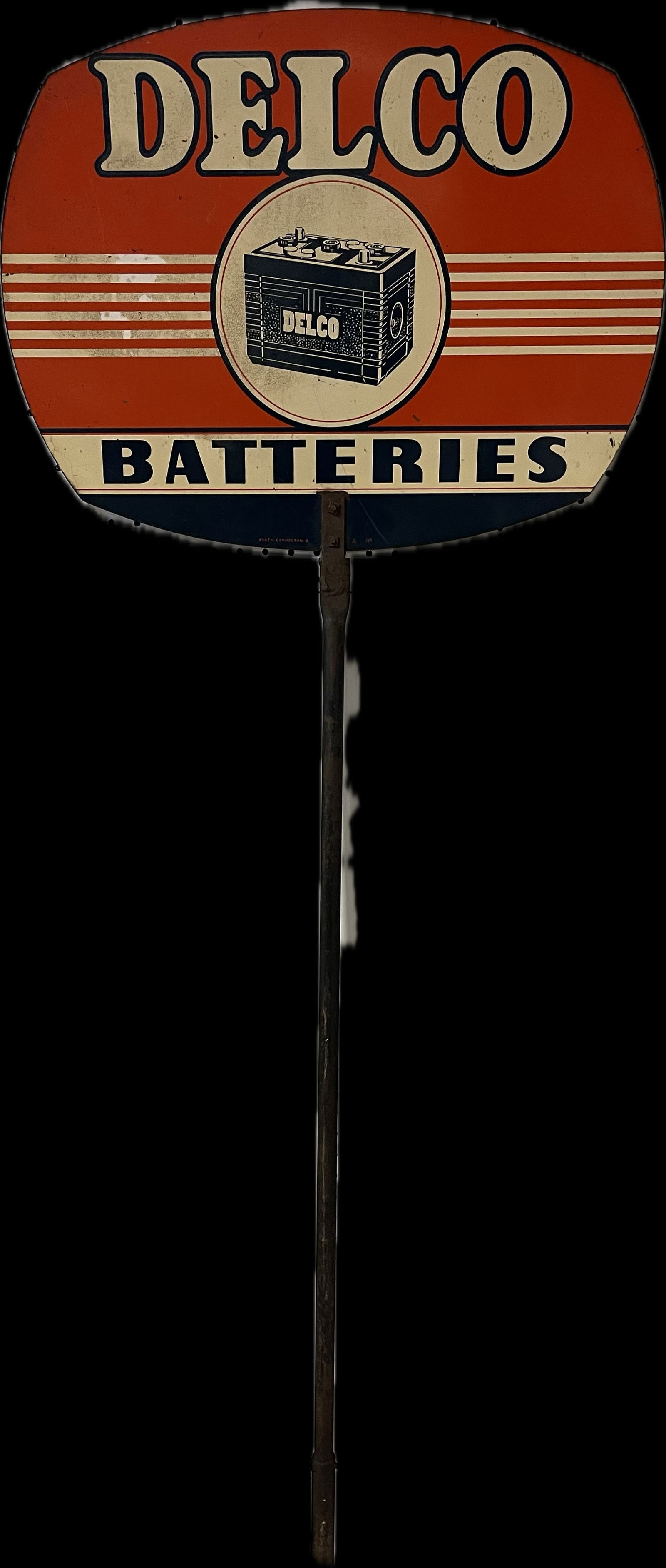Delco Batteries Original DST Tin Advertising Sign (1 of 9)