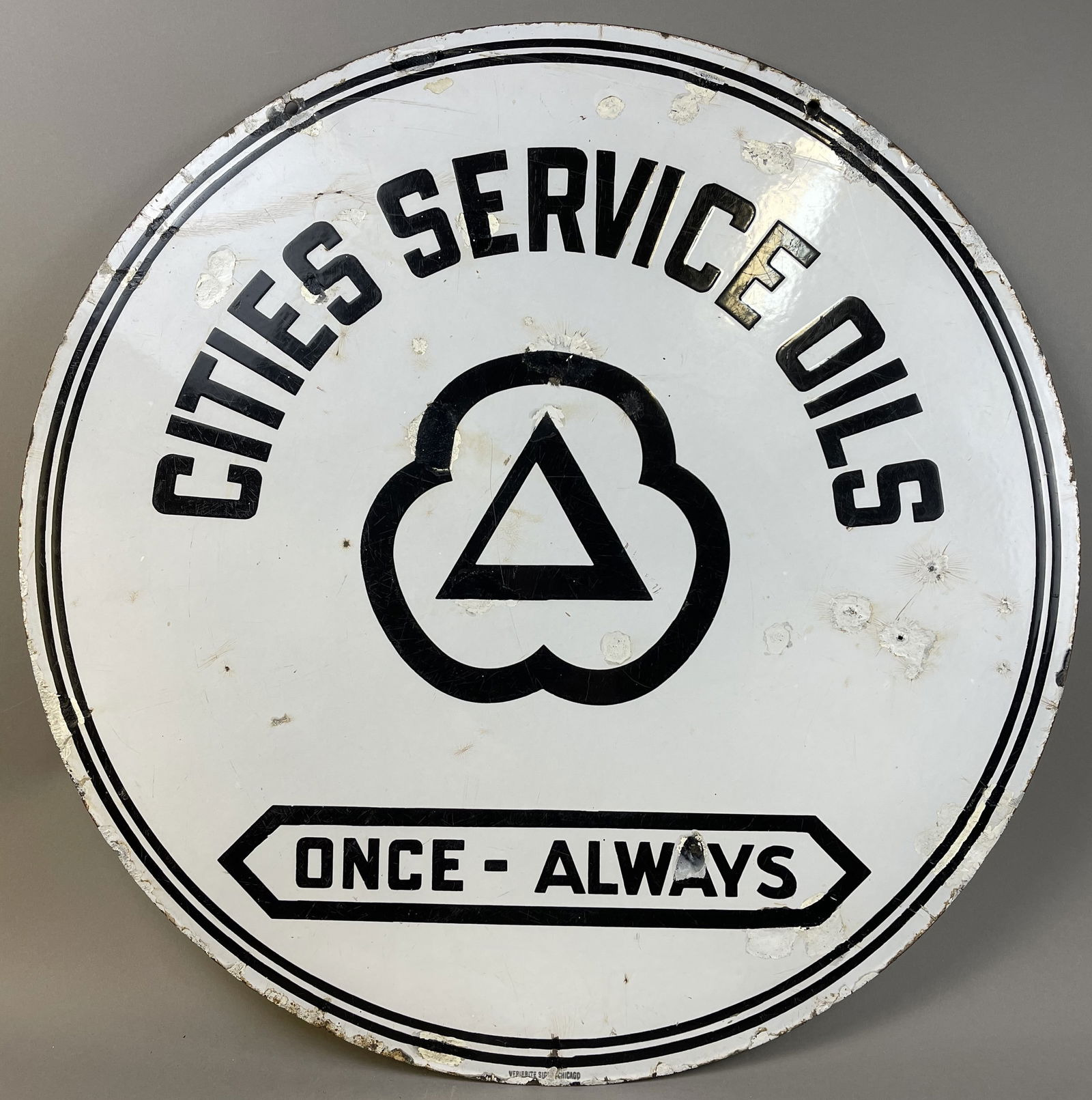 Cities Service 1940s DSP Porcelain 30" Service Station Sign (1 of 17)