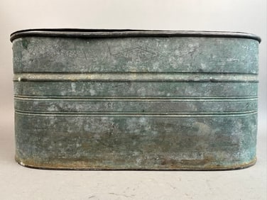 Large Antique Oval Shaped Galvanized Minnow Bucket