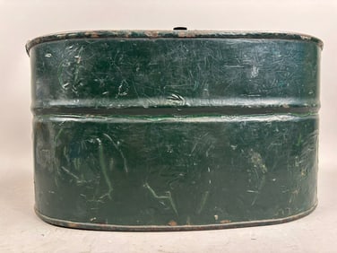 Antique Oval Painted Galvanized Minnow Bucket