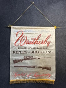 Vintage 50s Weatherby Shotgun Advertising Banner