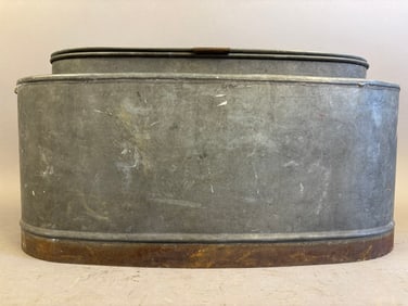 Antique Large Oval Galvanized Minnow Bucket
