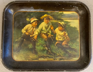 1912 The Fish Story American Art Beer Serving Tray