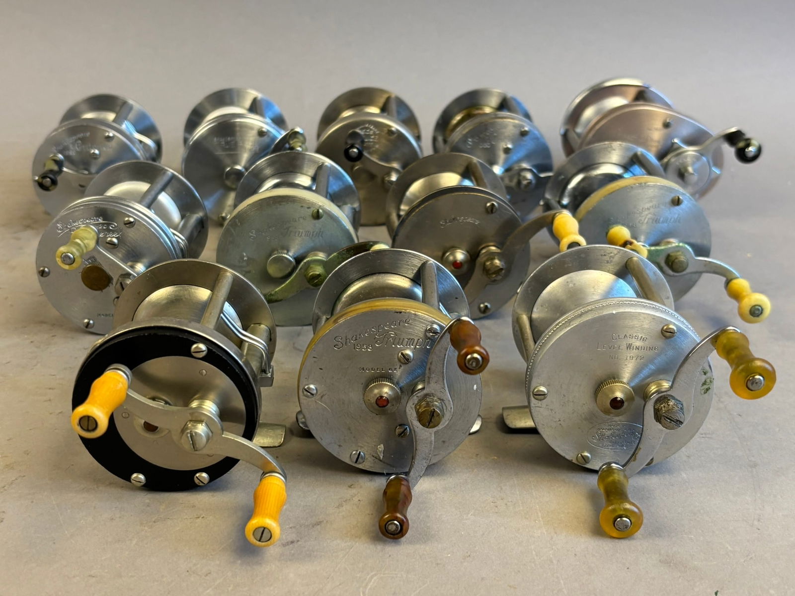 12 40s 50s Shakespeare Bait Casting Fishing Reels (1 of 10)
