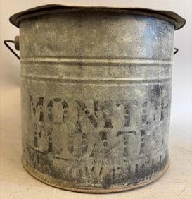Antique Monitor Galvanized Fishing Minnow Bucket