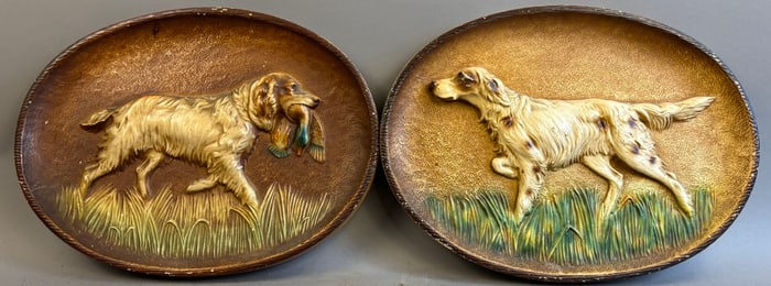 Pair Orn A Craft English Setter Hunting Dog Wall D?cor