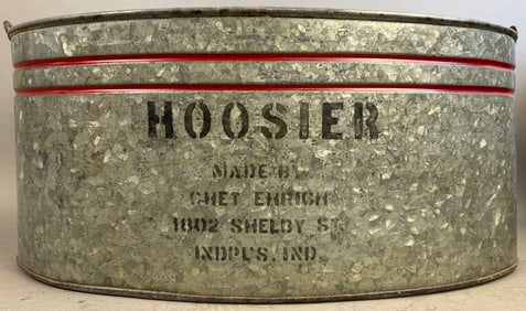Antique Hoosier Galvanized Oval Minnow Bucket