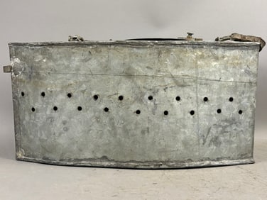 Antique Unique Submarine Galvanized Minnow Bucket