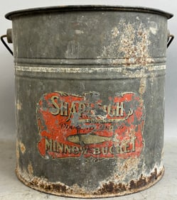 Antique Shapleighs Galvanized Minnow Bucket St Louis