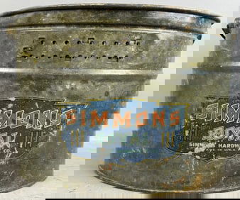 Antique Simmons Royal Hardware Galvanized Minnow Bucket