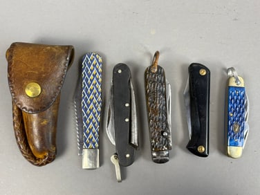 6 Antique Pocket Knives EKA Ka Bar Blades