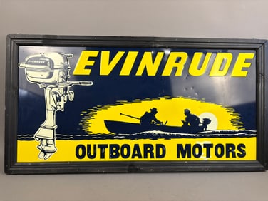Evinrude Embossed Outboard Motors Metal Sign