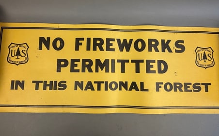 1966 Original No Fireworks National Forest Banner